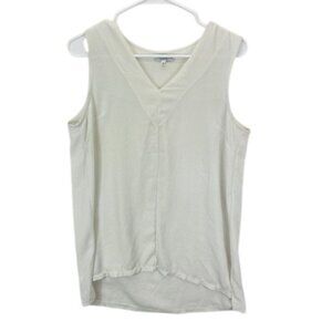 Modissima Sleeveless Blouse Women’s Size‎ M White V Neck Elegant Made in Italy